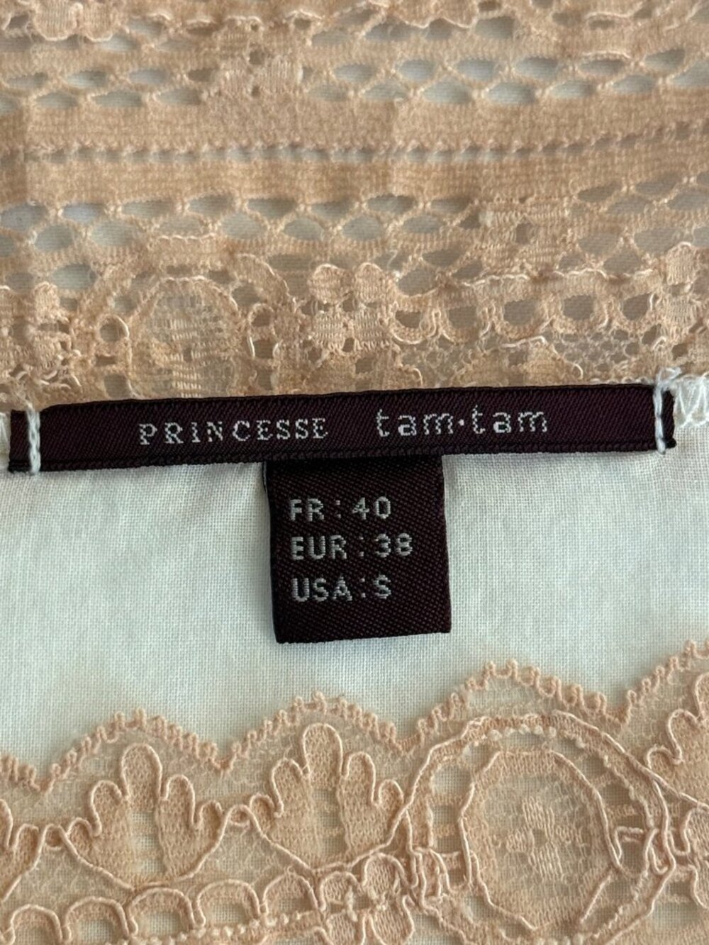Princesse Tam Tam Slip Dress Lace Trim White Romantic Vintage Inspired - Picture 8 of 8